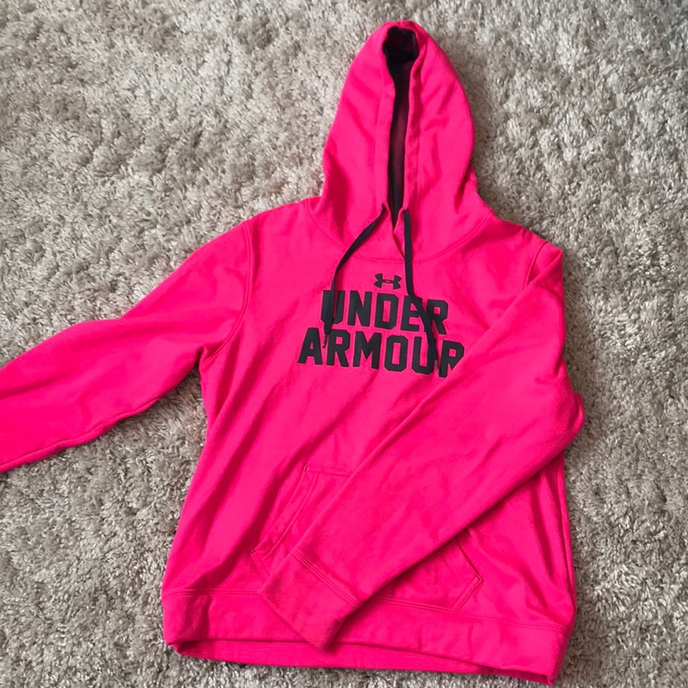 Pink under amour hoodie